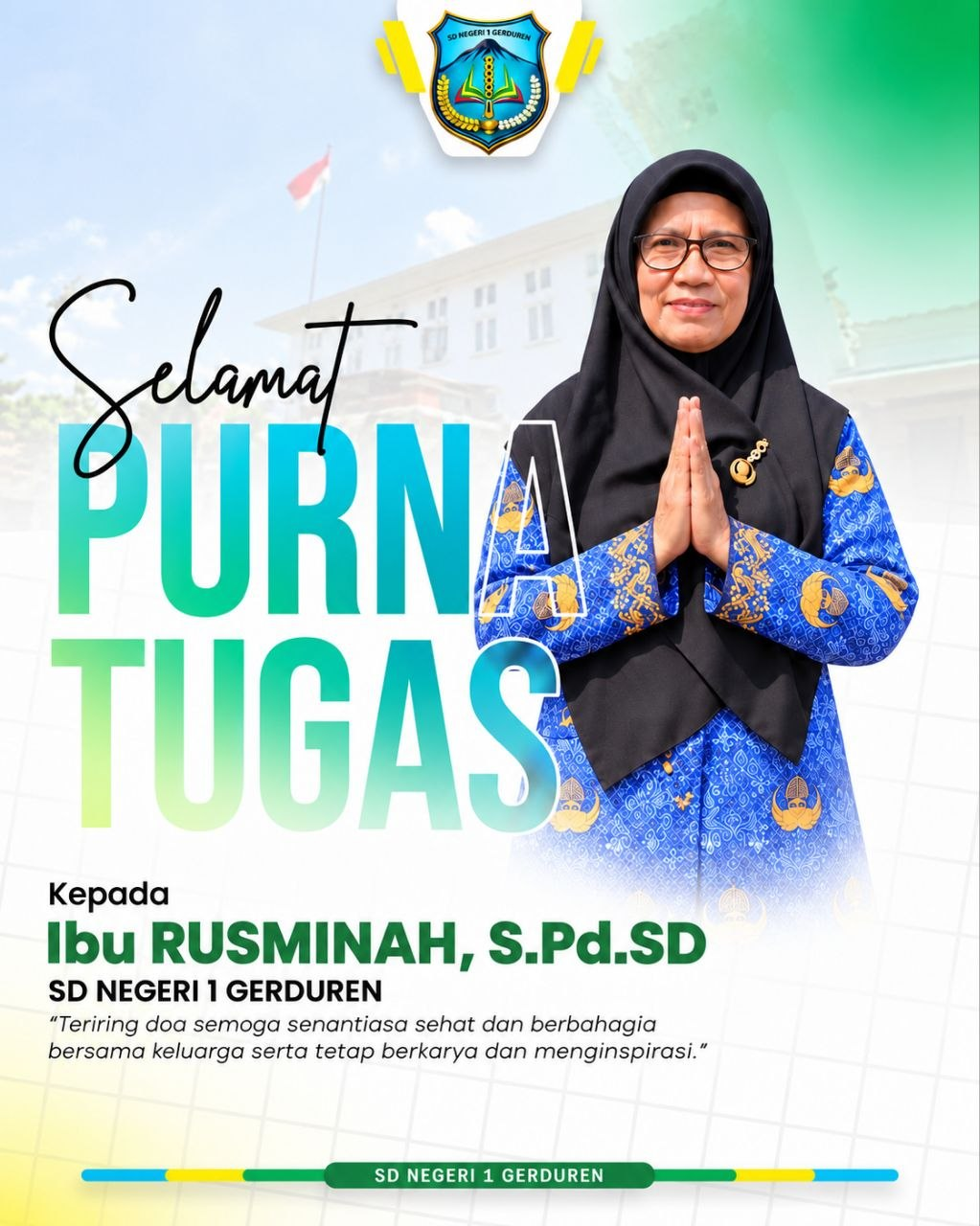 Poster ucapan selamat purnatugas Bu Rusminah